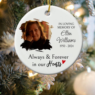 Personalized Photo Memorial Christmas Ceramic Ornament