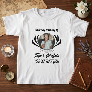 Personalized Photo Memorial Elegant Black Remembra T-Shirt