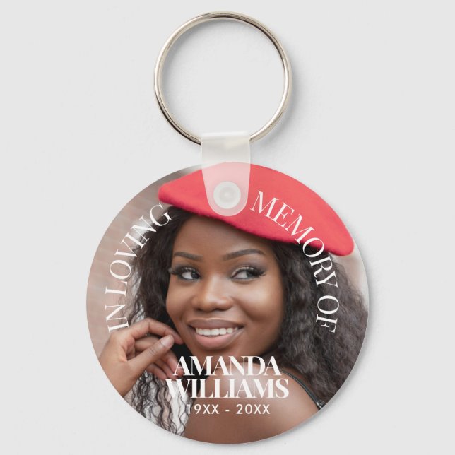 Personalized Photo Memorial Elegant Keychain (Front)