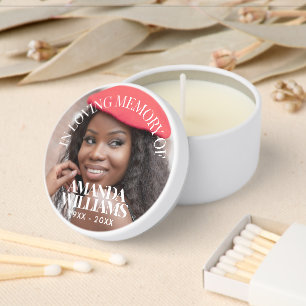 Personalized Photo Memorial Elegant White Mini Candle Favors