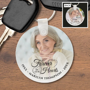 Personalized Photo Memorial Forever In Our Hearts Keychain