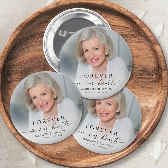 Personalized Photo Memorial Funeral Keepsake Button (Creator Uploaded)