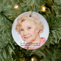 Personalized Photo Memorial In Loving Memory Ceramic Ornament