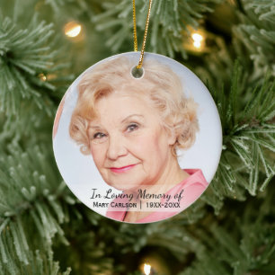 Personalized Photo Memorial In Loving Memory Ceramic Ornament