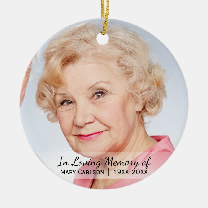 Personalized Photo Memorial In Loving Memory Ceramic Ornament | Zazzle.com