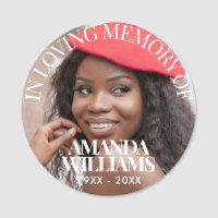 Personalized Photo Memorial magnetic or pin tags