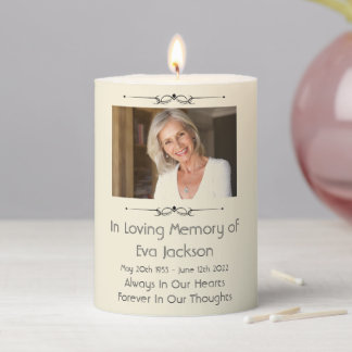 Personalized Photo Memorial Pillar Candle