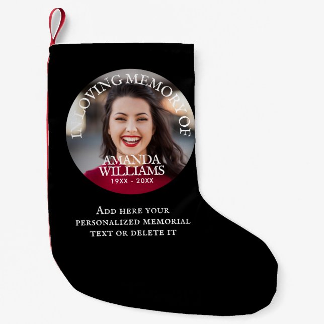 Personalized Photo Memorial Small Christmas Stocking (Front)