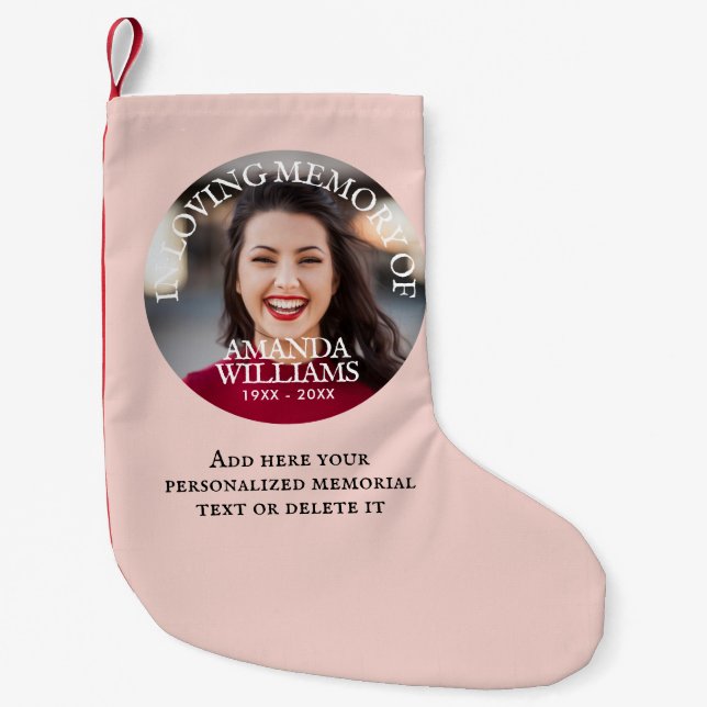 Personalized Photo Memorial Small Christmas Stocking (Front)