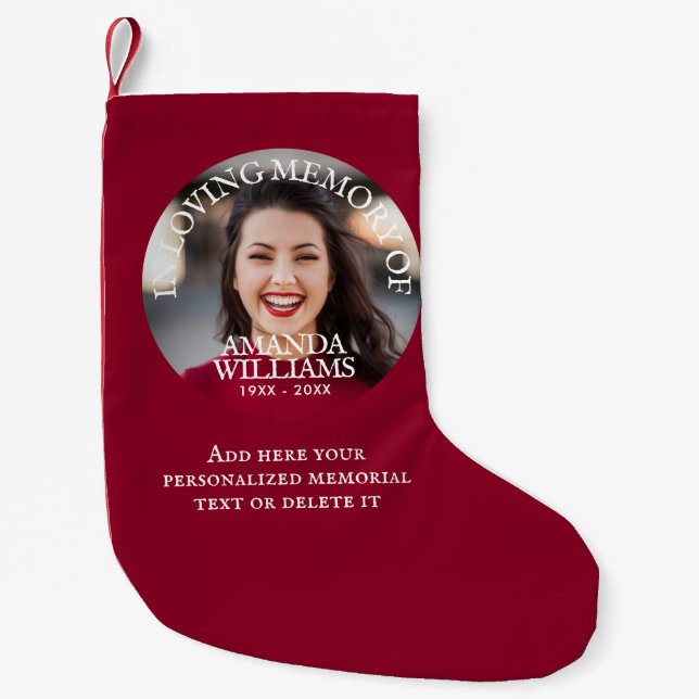 Personalized Photo Memorial Small Christmas Stocking (Front)