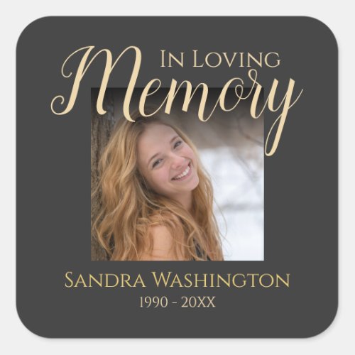 Personalized Photo Memorial Square Sticker