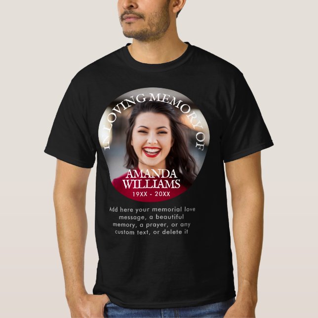 Personalized Photo Memorial T-Shirt (Front)