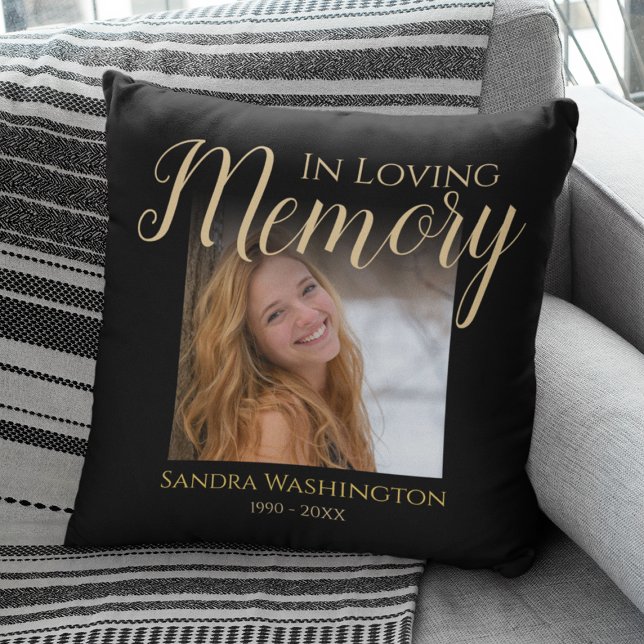 Personalized Photo Memorial Throw Pillow (Creator Uploaded)