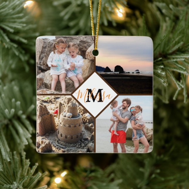 Personalized photo memory  ceramic ornament (Tree)