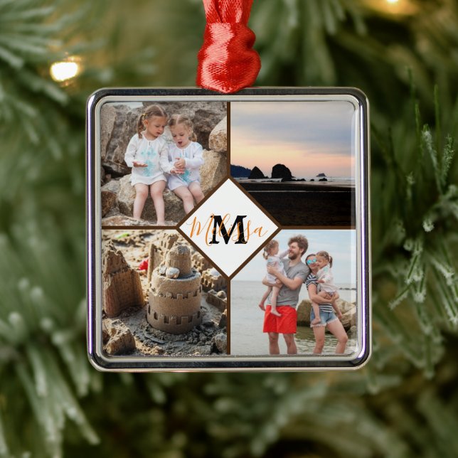 Personalized photo memory  metal ornament (Tree)