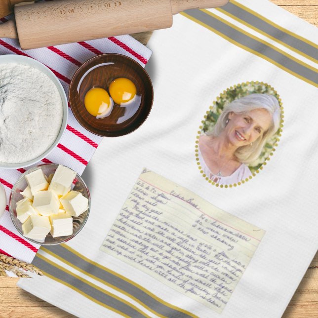 Personalized Photo Mermorial Recipe Keepsake Kitchen Towel (Personalized Photo Mermorial Recipe Keepsake Kitchen Towe)