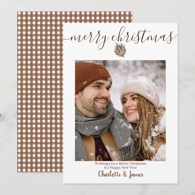 Personalized Photo Merry Christmas Holiday Card (Front/Back)