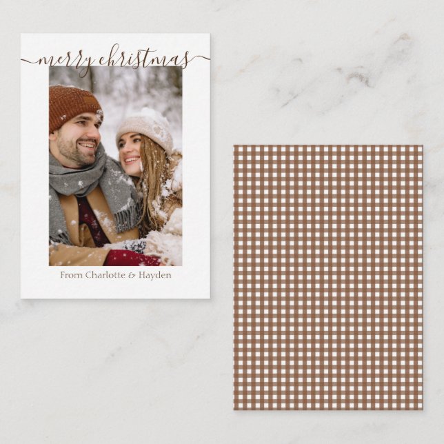 Personalized Photo Merry Christmas Holiday Card (Front/Back)