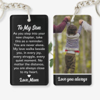 Personalized Photo & Message Keychain Gift for Son