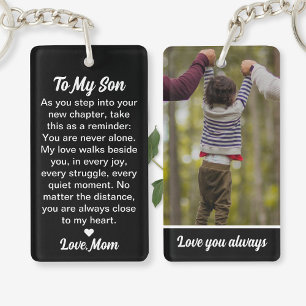 Personalized Photo & Message Keychain Gift for Son