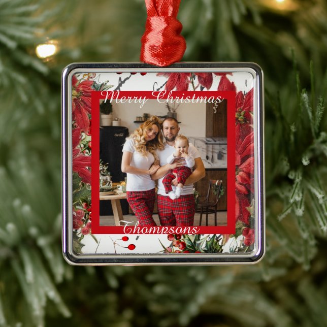 Personalized photo metal ornament (Tree)