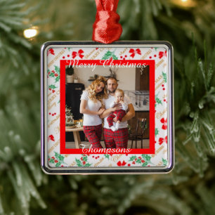 Personalized photo metal ornament