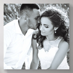 Personalized Photo Minimalist Modern Wedding Acrylic Photo Tile