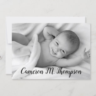 Personalized Photo Modern Baby Birth Announcement