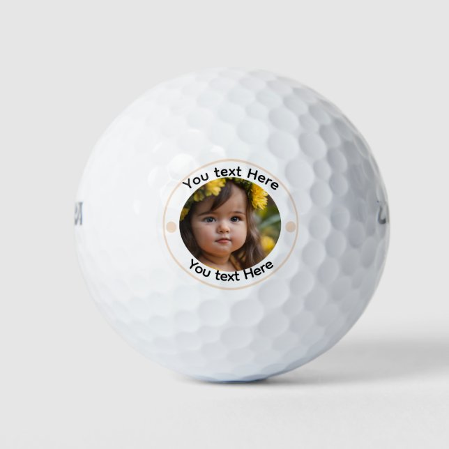 Personalized Photo Modern Create Template Golfer G Golf Balls (Front)