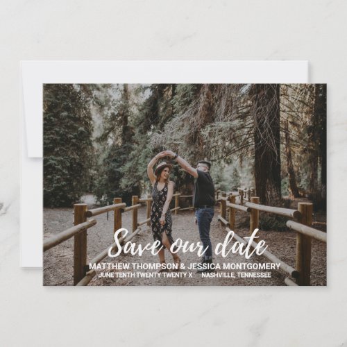 Personalized Photo Modern Forest Save the Date