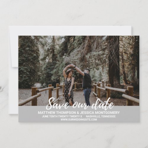 Personalized Photo Modern Forest Save the Date