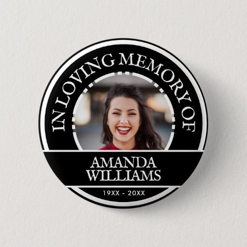 Personalized Photo Modern Memorial Black