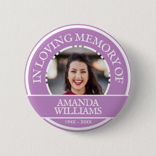 Personalized Photo Modern Memorial Lavender Purple