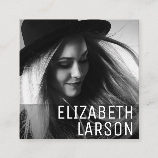 Personalized Photo Modern Minimalist Square Business Card (Front)