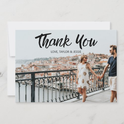 Personalized Photo Modern Wedding Thank you Card