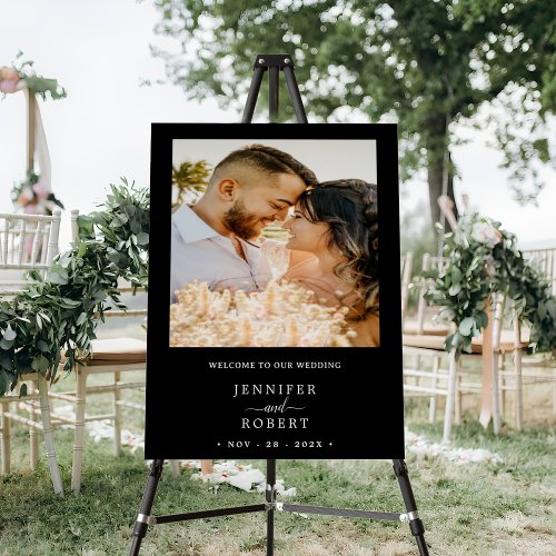 Personalized Photo Modern Wedding Welcome Sign
