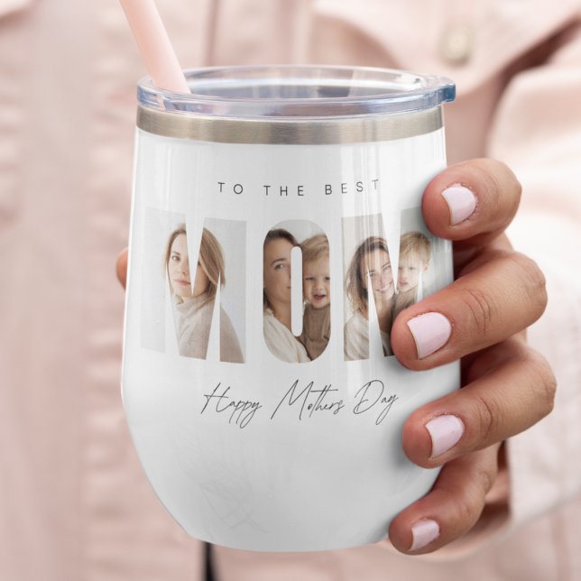 Personalized Photo MOM Mother’s Day Gift  Thermal Wine Tumbler (Creator Uploaded)