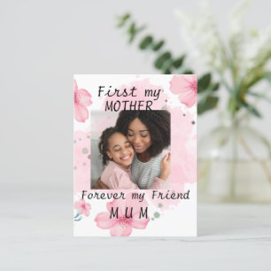 Personalized photo Mom quote pink mothers day card
