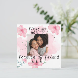 Personalized photo Mom quote pink mothers day card