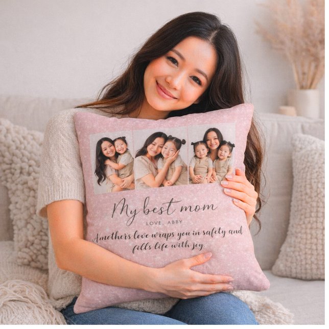 Personalized Photo Mom Throw Pillow (Creator Uploaded)