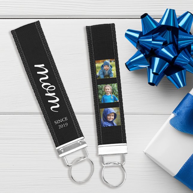 Personalized Photo Mom Wrist Keychain (Personalized Photo Keychain for Mom)