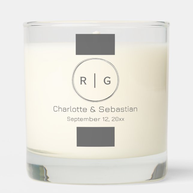 Personalized Photo Monogram and Name Scented Candle (Front)