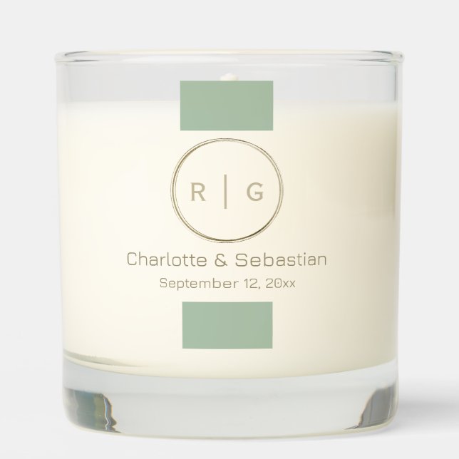 Personalized Photo Monogram and Name Scented Candle (Front)