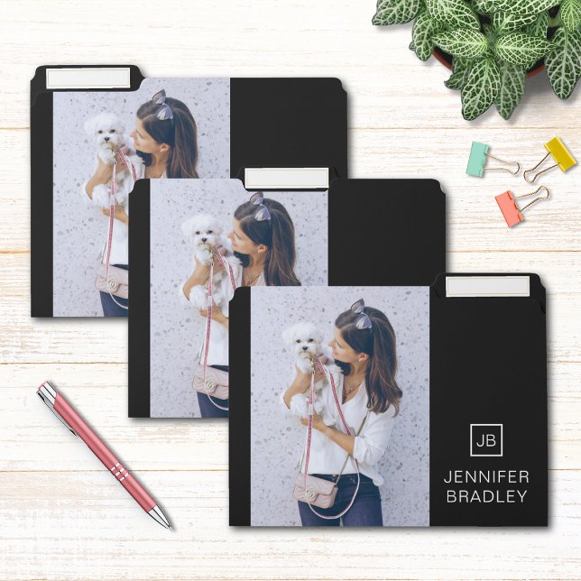 Personalized Photo Monogram Custom Name File Folder (Creator Uploaded)