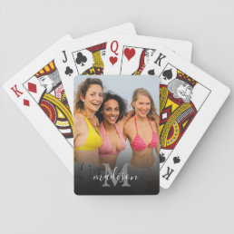 Personalized Photo Monogram Name Playing Cards