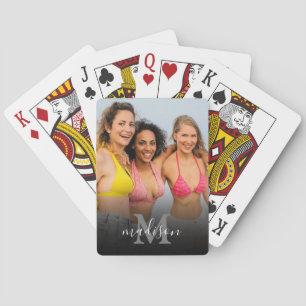 Personalized Photo Monogram Name Poker Cards