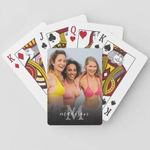 Personalized Photo Monogram Name Poker Cards