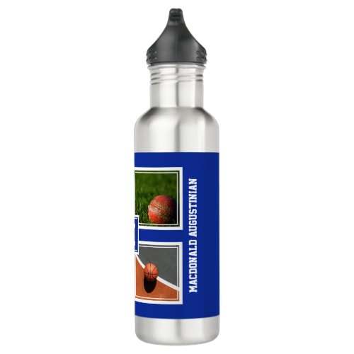 Personalized Photo Monogram SPORTS FAN Stainless Steel Water Bottle