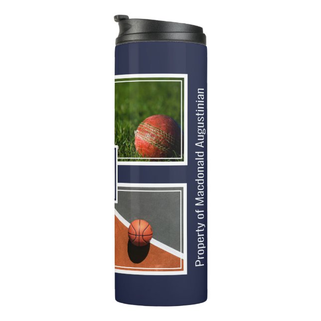Personalized Photo Monogram SPORTS Thermal Tumbler (Rotated Right)