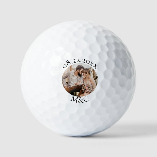 Personalized Photo Monogram Wedding Golf Balls (Front)
